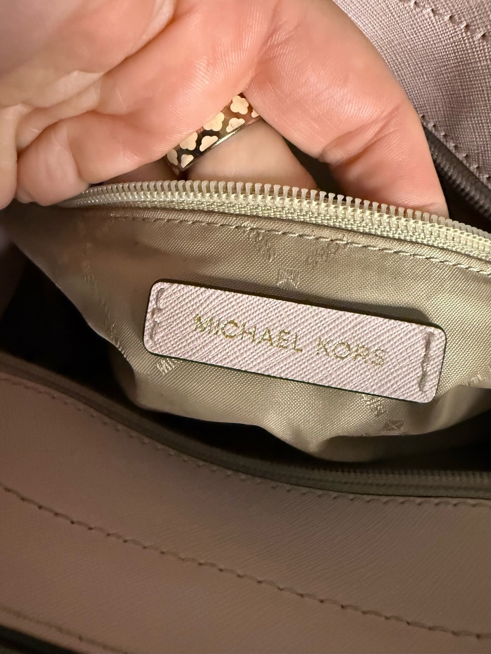 Michael Kors Blush Pink Leather Satchel with Gold MK Charm - Picture 4 of 8